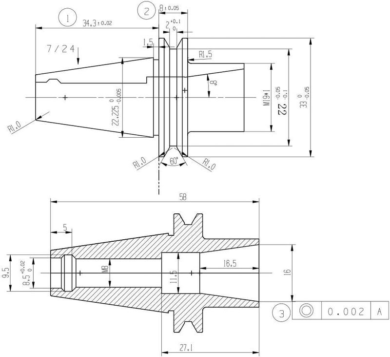 HOZLY ISO20 ER16 35L Collet Chuck G2.5 30.000RPM CNC Mill Spindle Holder - Image 4